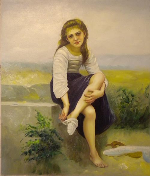 Vendita falso d'autore Prima del bagno di Bouguereau